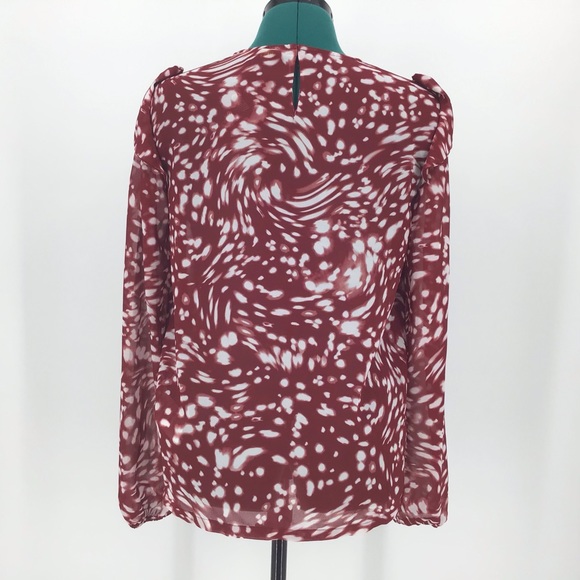 Maje Lipone Ruffled Print Long Sleeve Blouse, M - Picture 9 of 16